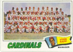 1977 Topps Baseball Cards      183     St.Louis Cardinals CL/Vern Rapp